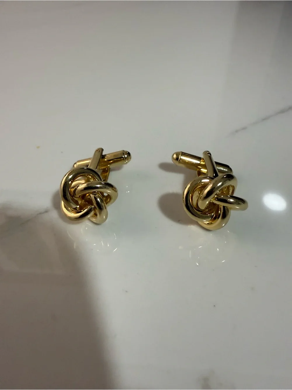 Gold Tone Knot Cufflinks for Men